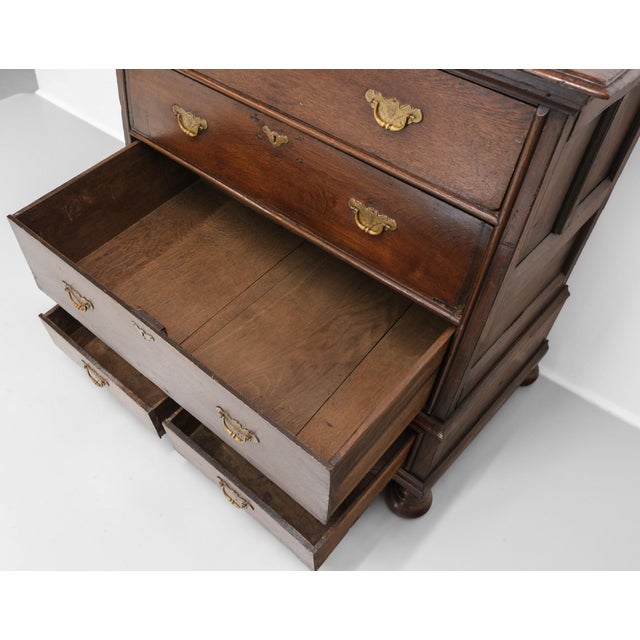 Antique William and Mary Jacobean Joined Oak Provisional Chest of Drawers, 1690 For Sale - Image 15 of 18