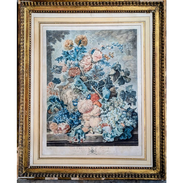 Jan Van Huysum - A Flower Piece and A Fruit Piece, London: John Boydell, 1778. Rare Original Set of Two Watercolours on...