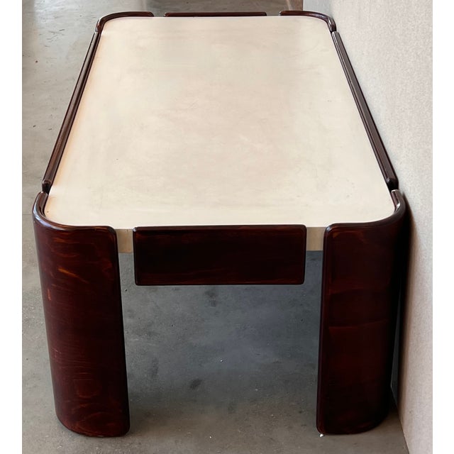 1960s Set of Mid Century Modern Coffee Tables With Curved Legs and White Top For Sale - Image 5 of 13
