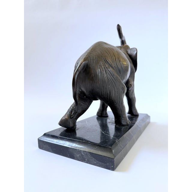Bronze Elephant on Marble Base For Sale In Dallas - Image 6 of 9