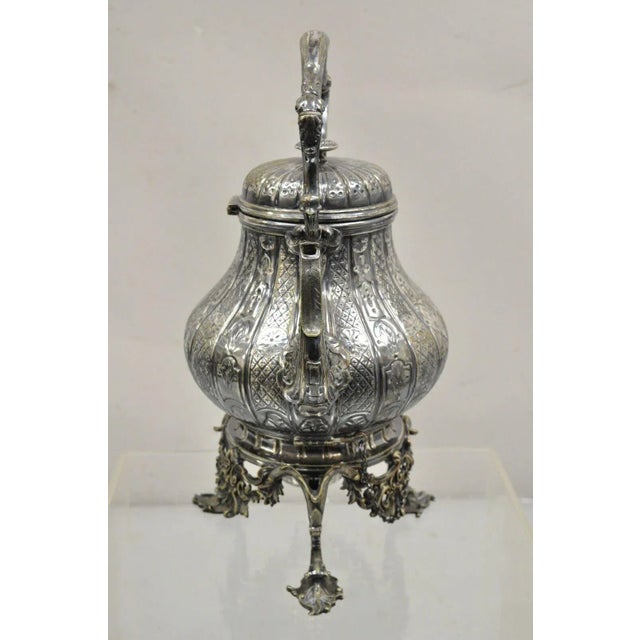 Antique Hunt & Roskell Late Store & Mortimer Silver Plated Tilting Tea Pot Stand For Sale - Image 12 of 12