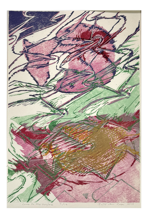 Frits Van Roon, Come to the Surface, 1995, Woodcut