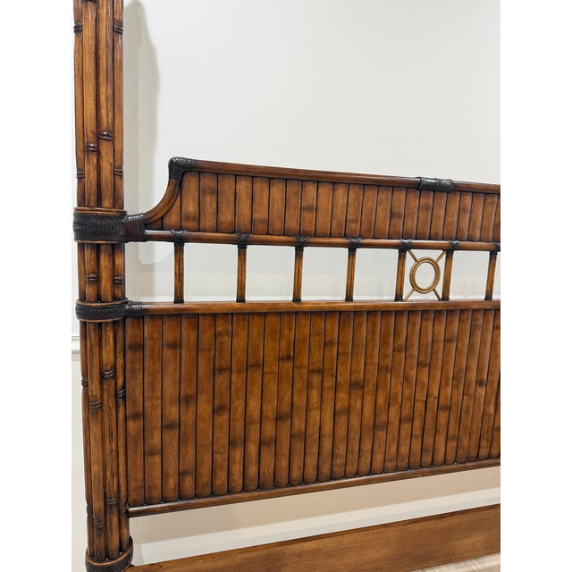 Chestnut 1990s Attributed Tommy Bahama Island Estate West Indies King Size Bed For Sale - Image 8 of 12