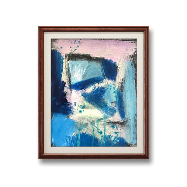 Contemporary Small Abstract Painting by Cassandra Auker. Acrylic on Stretched Canvas “Energy and Matter” For Sale - Image 12 of 12