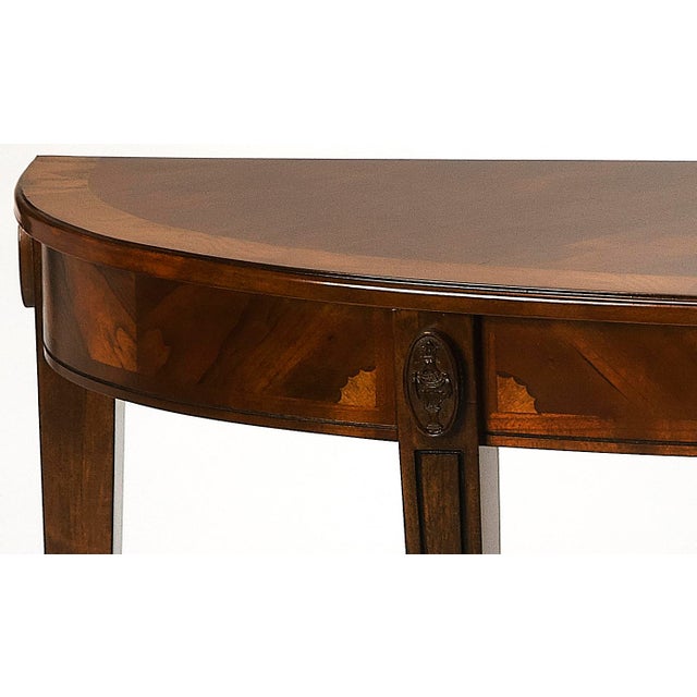 Spritely Home Accent Furniture Astor 54"W Demilune Console Table, Nutmeg For Sale - Image 4 of 5