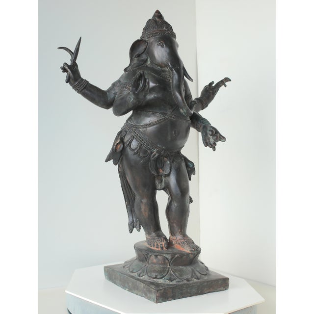 Large Antique Chola Style Standing Ganesha For Sale - Image 12 of 13