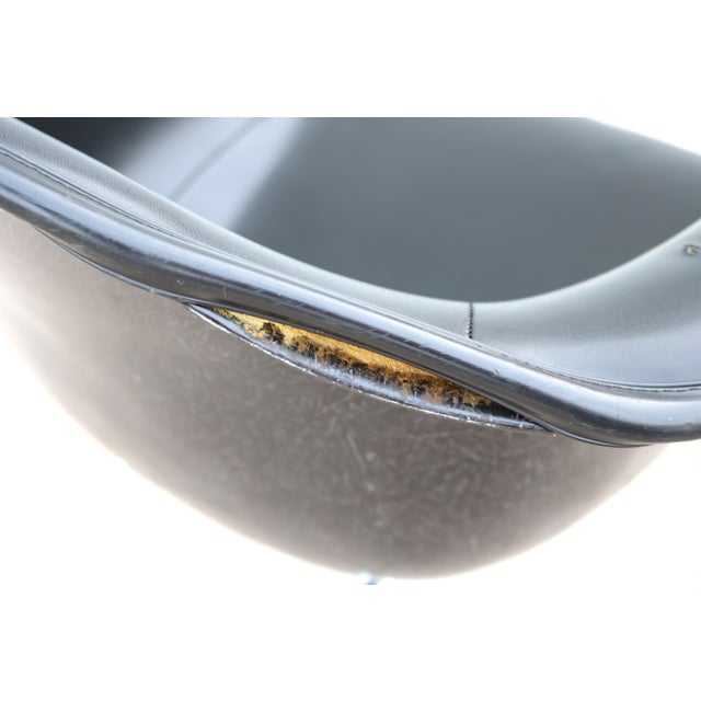 Black Vintage Mid-Century Modern Herman Miller Eames Molded Fiberglass Black Armchair For Sale - Image 8 of 12