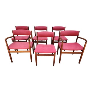 1960 Mid-Century Set of 6 Borge Mogensen Teak Dining Room Chairs For Sale