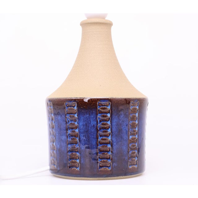 1960s Vintage Blue Ceramic Table Lamp by Maria Philippi for Søholm, 1960s For Sale - Image 5 of 8