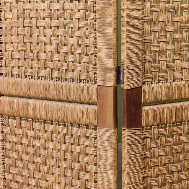 Tan Michael Van Beuren Woven Room Divider For Sale - Image 8 of 8