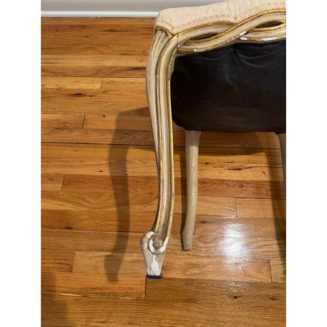 Antique Italian Louis XV Painted & Parcel-Gilt Dining Chairs, Set of 10 For Sale - Image 4 of 17