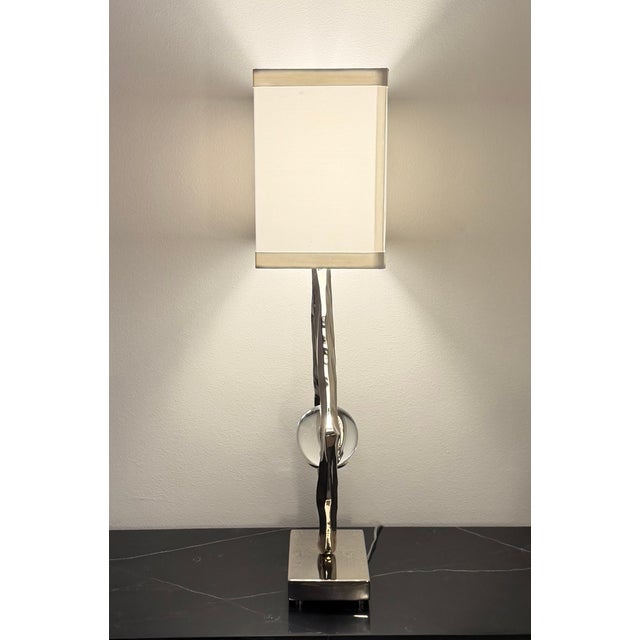 Global Views Nickel Abstract Lamp W/ Crystal Sphere For Sale In Dallas - Image 6 of 9