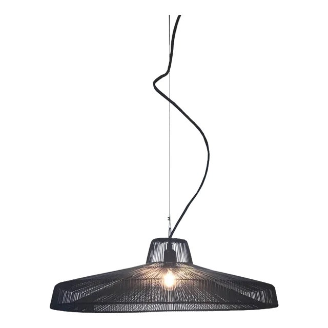 Moire Suspension Pendant Worker in Black For Sale