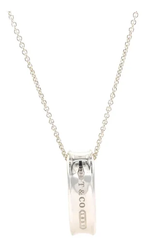 Tiffany & Co. Sterling Silver 1837 Oval Loop Pendant Necklace 13.21g