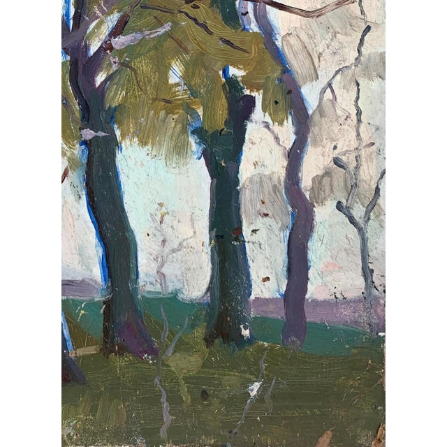 Forest Landscape Oil Painting, Ukrainian Soviet Art, 1960s For Sale - Image 6 of 6