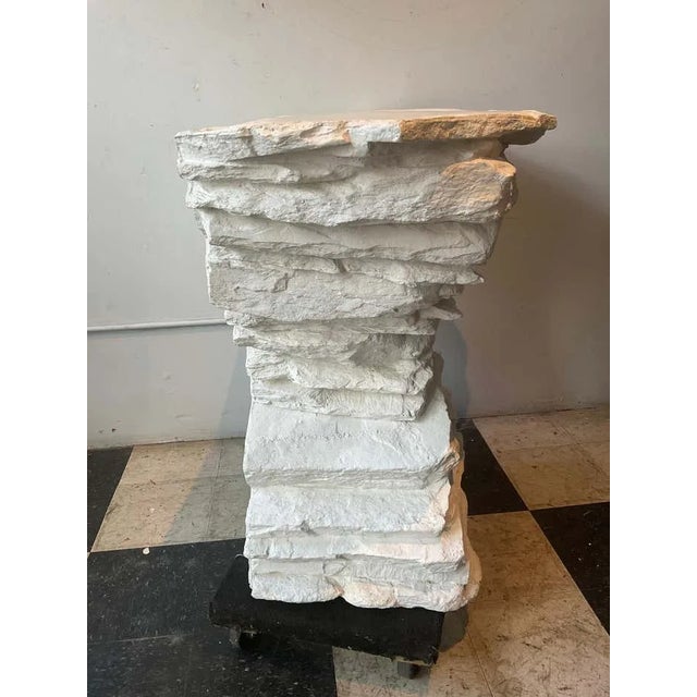 1970s Sirmos 1970s White Quarry Rock Plaster Console After Emilio Terry For Sale - Image 5 of 8