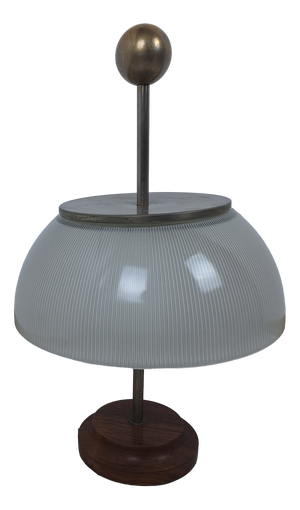 Alfa Model First Series Table Lamp with Wooden Base by Sergio Mazza for Artemide, 1960s
