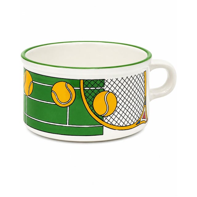 Ceramic Vintage Tennis Racket Coffee Cup Saucer Set Ceramic For Sale - Image 7 of 11