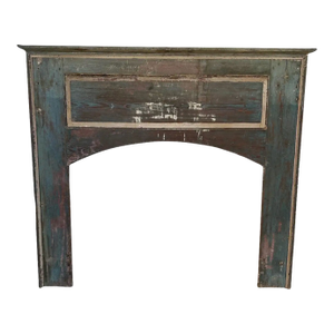 18th- 19th Century North Carolina Yellow Pine Mantle in Original Blue Paint