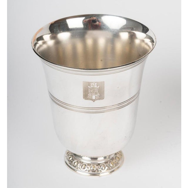 Art Deco Silver-Plated Metal and Crystal Tableware, Early 20th Century, Set of 5 For Sale - Image 9 of 13