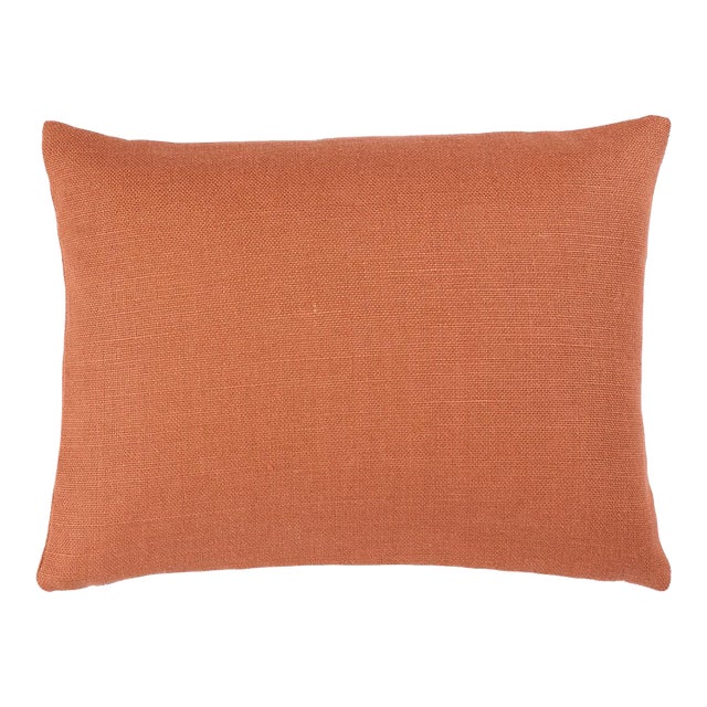 Schumacher Piet Performance Linen 18" Lumbar Pillow In Ginger For Sale