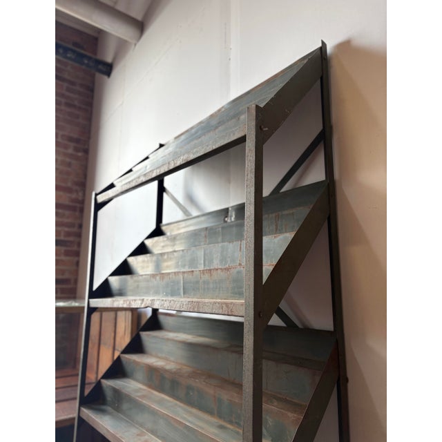 Industrial Vintage Industrial Metal Shop Display Shelving Unit For Sale - Image 3 of 12