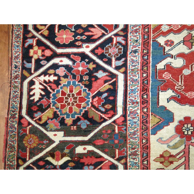 Textile Antique Persian Serapi Rug For Sale - Image 7 of 18
