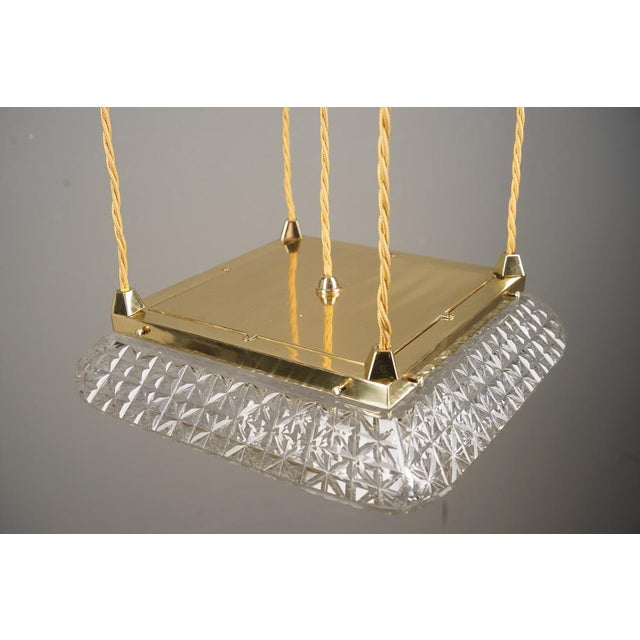 Art Deco Pendant with Cut Glass Shade, Vienna, Austria, 1920s For Sale - Image 9 of 18
