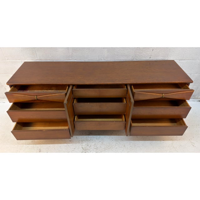 Vintage Bassett "Danique" Nine-Drawer Lowboy Dresser For Sale - Image 11 of 15