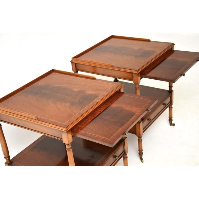 1950s Vintage Georgian Style Inlaid Side Tables, 1950, Set of 2 For Sale - Image 5 of 13