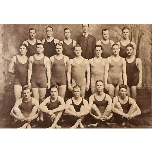 Early 20th Century Vintage Boho Original Yale Swim Team Photo For Sale - Image 5 of 7
