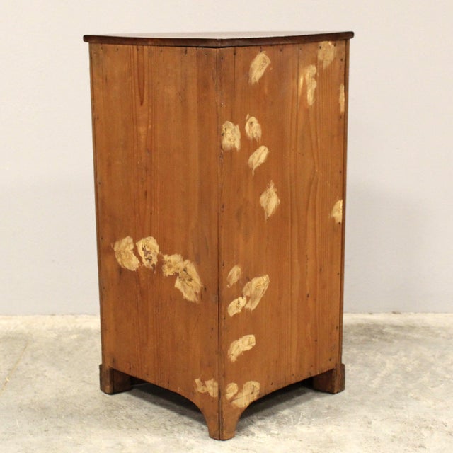 Wood 19th Century Italian Corner Bedside Table in Walnut For Sale - Image 7 of 10
