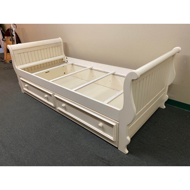 Twin Size Ethan Allen Sleigh Trundle Bed Chairish