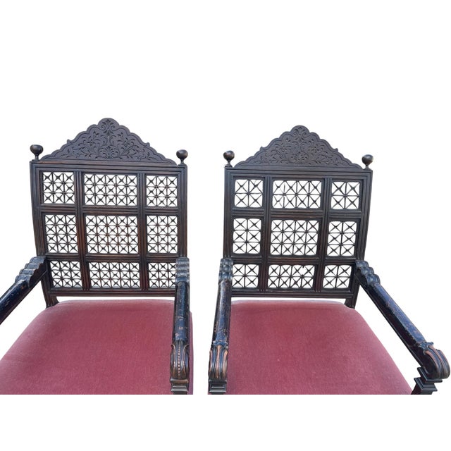 Antique Armchairs in Walnut, 1890s, Set of 2 For Sale - Image 4 of 8