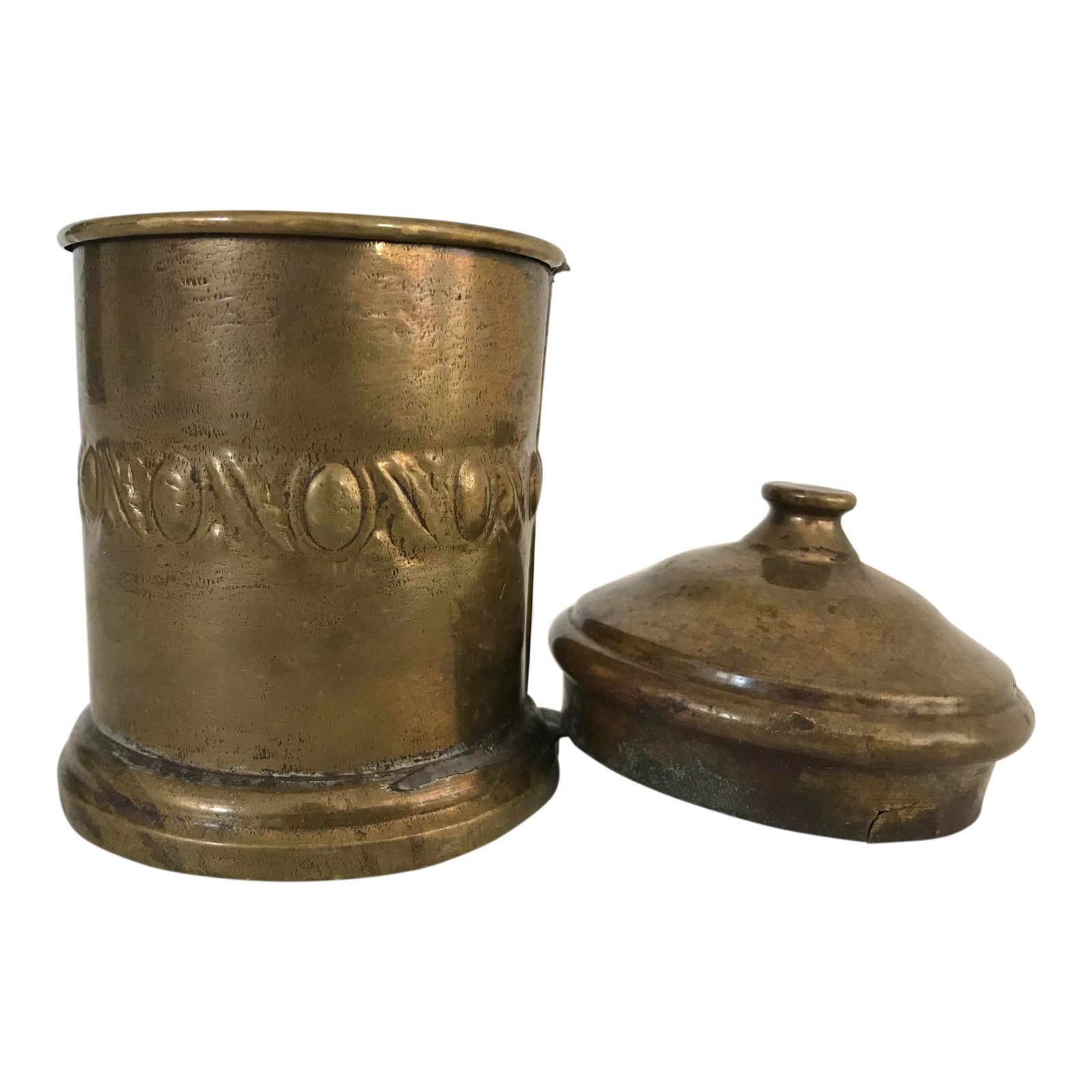 19th Century Turkish Brass Storage Container | Chairish