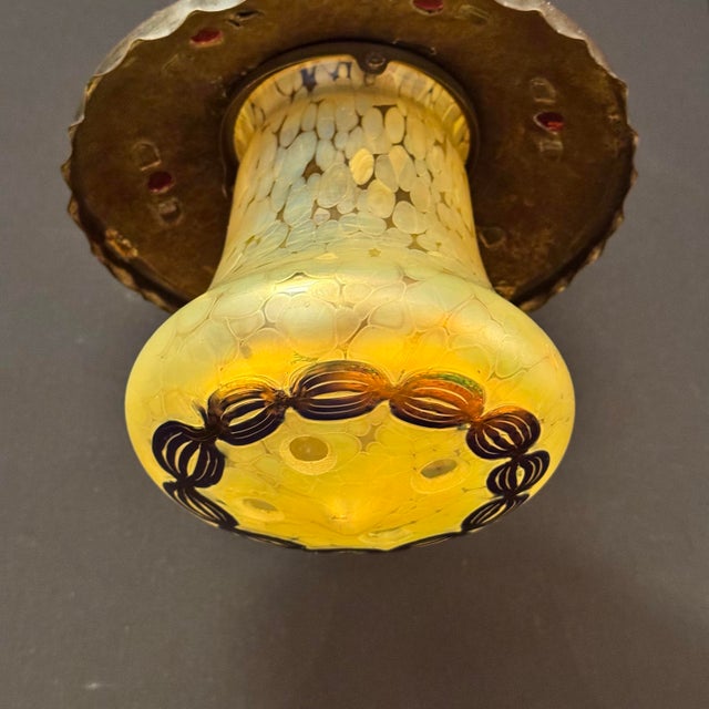 Pair of Early 1900’s Austrian Jeweled Sconces With Glass Shades For Sale In Milwaukee - Image 6 of 6