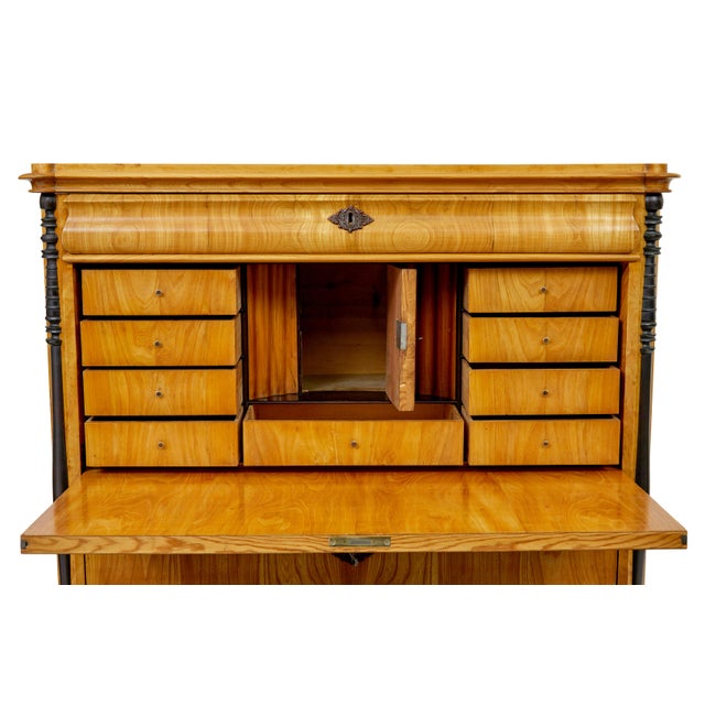 Swedish Elm and Birch Escritoire Writing Desk, 1870s For Sale - Image 6 of 14