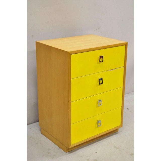 Vintage Jack Cartwright for Founders Mid Century Modern Maple Nightstand Chest. Item features original label and serial...