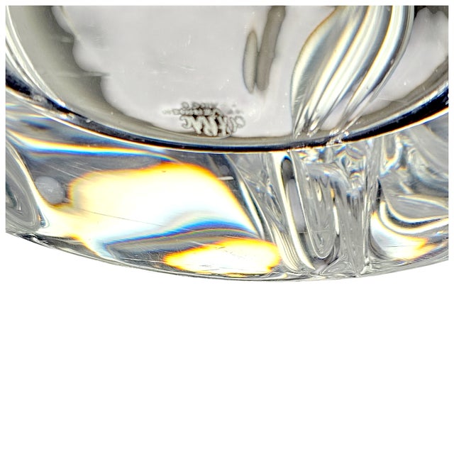 Monumental Signed Vannes-Le-Châtel French Freeform Crystal Centerpiece Bowl For Sale - Image 9 of 9
