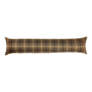 Brown Tartan Draught Excluder - 90x20 Cm (36"x9") For Sale