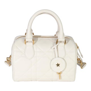 Dusty Ivory Macrocannage Calfskin Dior Groove 20 Bag For Sale