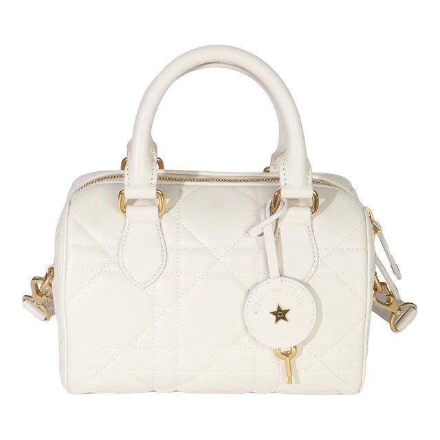 Dusty Ivory Macrocannage Calfskin Dior Groove 20 Bag For Sale