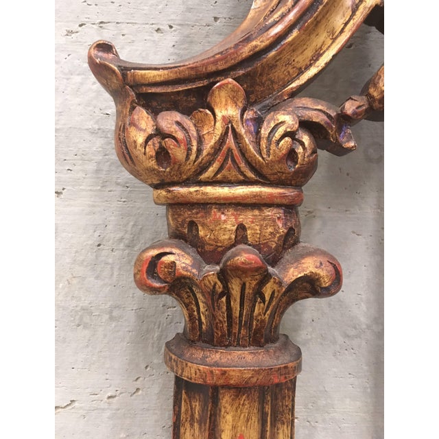 Early 20th Century Renaissance Style Carved and Gilded Walnut Pier Mirror and Console Table For Sale - Image 5 of 18