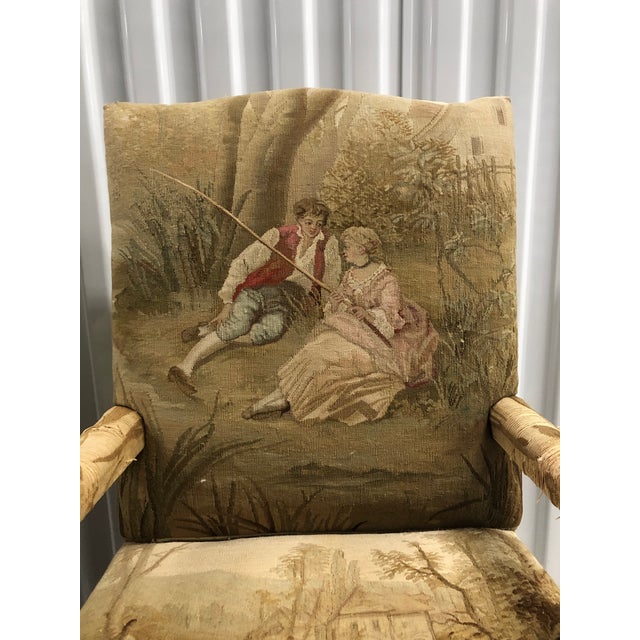 Late 19th Century George III Gainsborough Child's Aubusson Upholstered Arm Chairs - A Pair For Sale - Image 5 of 12