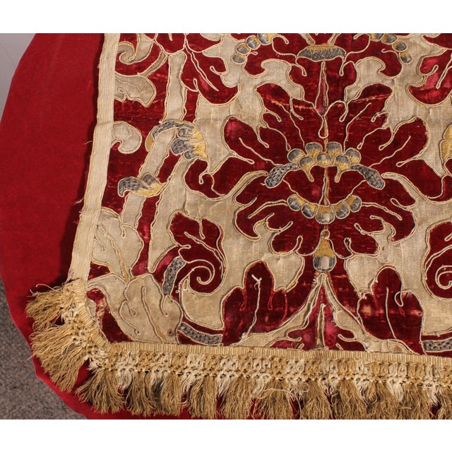 Renaissance Embroidered Velvet and Silk Fabric, Italy For Sale - Image 10 of 11