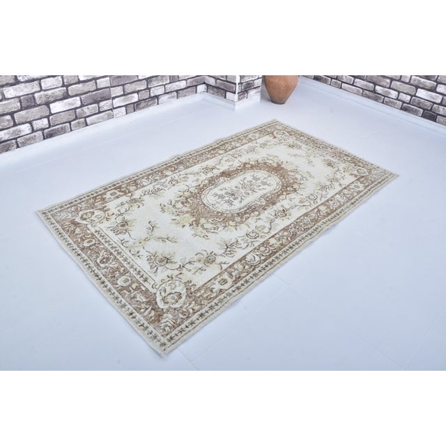 Textile Beige Vintage Bohemian Carpet For Sale - Image 7 of 10