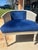 Blue Hollywood Regency Italian Cobalt Blue Velvet Cane Back Chair Vintage For Sale - Image 8 of 9
