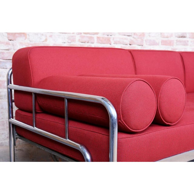 Bauhaus Sofa in Chrome and Upholstery by Hynek Gottwald, Czech, 1930s For Sale - Image 12 of 18