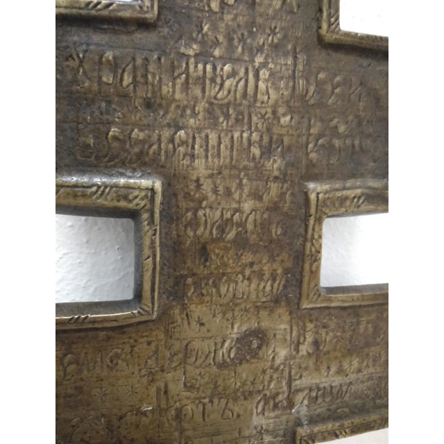 19th Century Cyrillic Homily Bronze Crucifix For Sale - Image 5 of 9