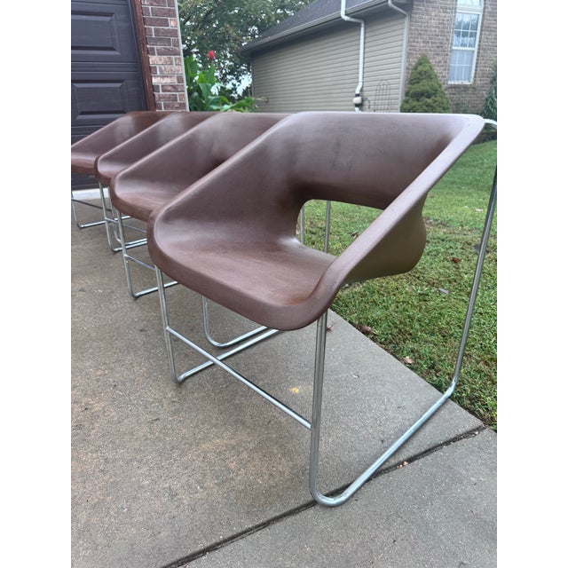 Mid-Century Modern Set of 4 Vintage 1976 Paul Boulva Lotus Chairs for Artopex For Sale - Image 3 of 12